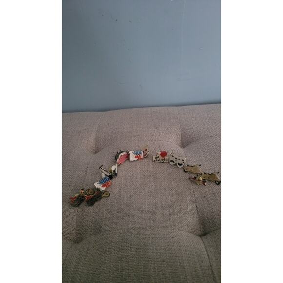 Vintage 1980's Tack On Pin Collection 13 Pins In Total - Picture 1 of 5